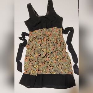 mac & jac ~ Black Olive & Floral Dress ~ Large